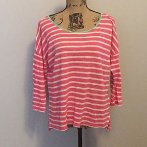 TALBOTS Pink & White Linen Shirt